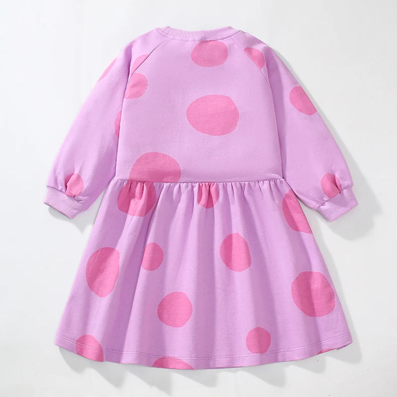 Girls Long Sleeves Bees Cartoon Print Casual Dresses childrensterritory
