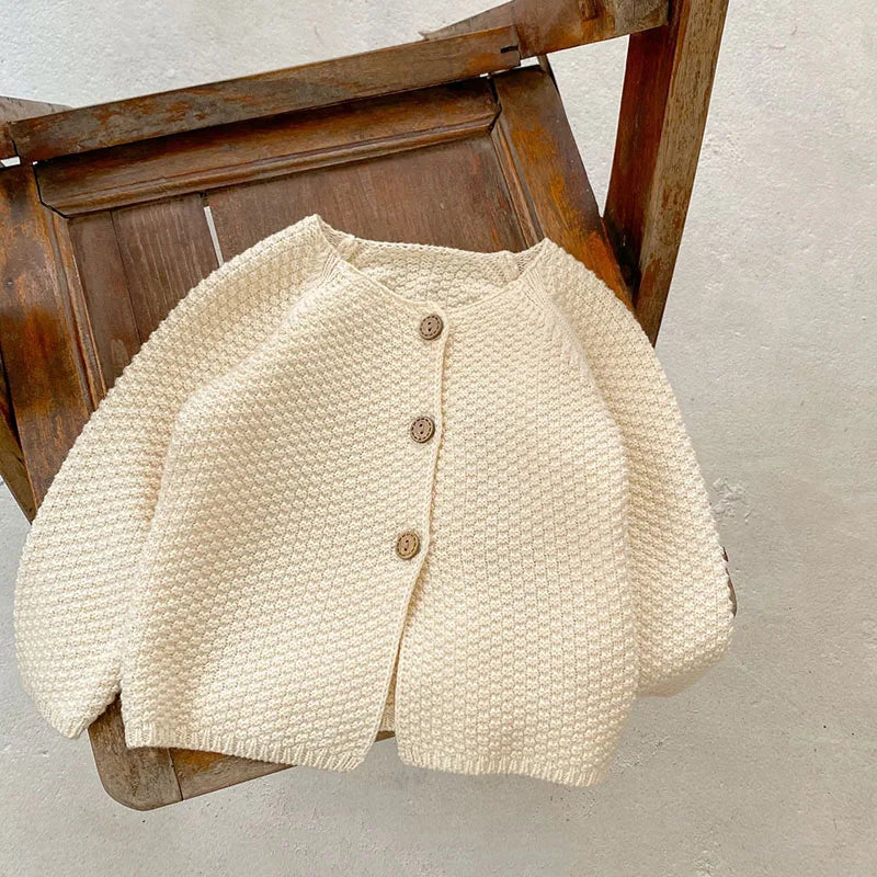 Baby Girls Long Sleeves Floral Embroidery Knitted Cardigans childrensterritory