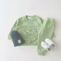 Cartoon Printed Solid Colors Tracksuit Set for Baby childrensterritory