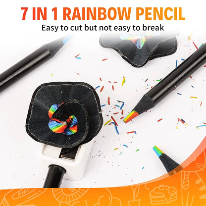 10 Pcs 7-in-1 Rainbow Drawing Pencil for Kids childrensterritory