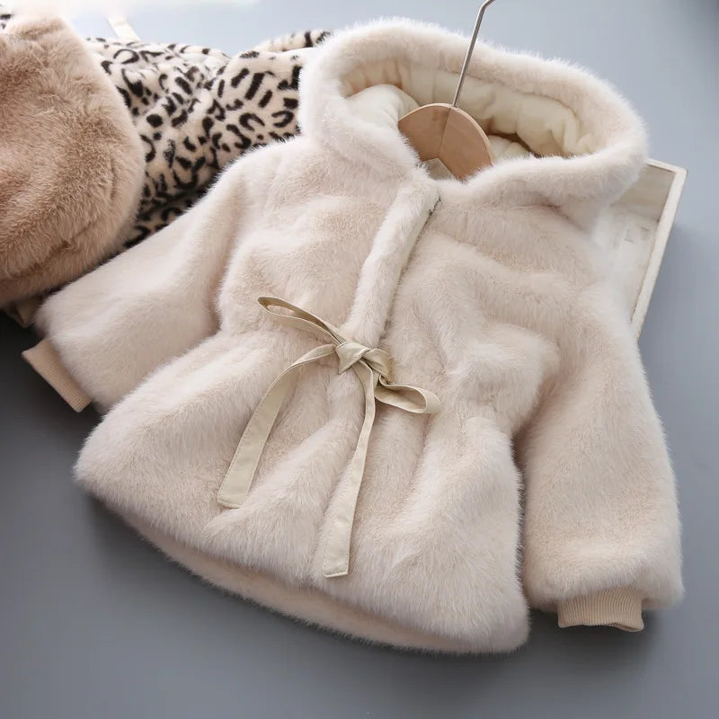 Girls’ Long-Sleeve Stylish Fur Winter Coat childrensterritory