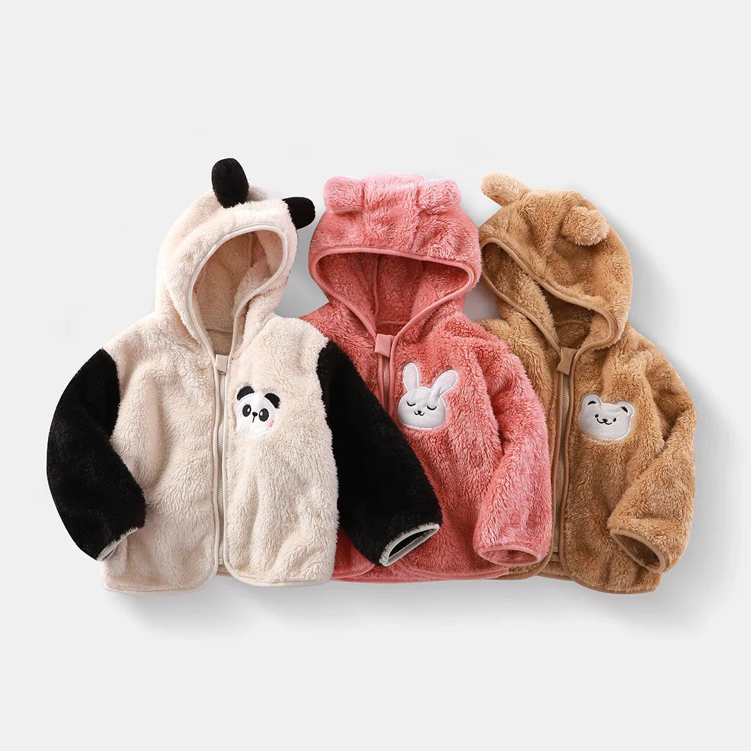 Kids Bear Design Long Sleeves Warm Jacket