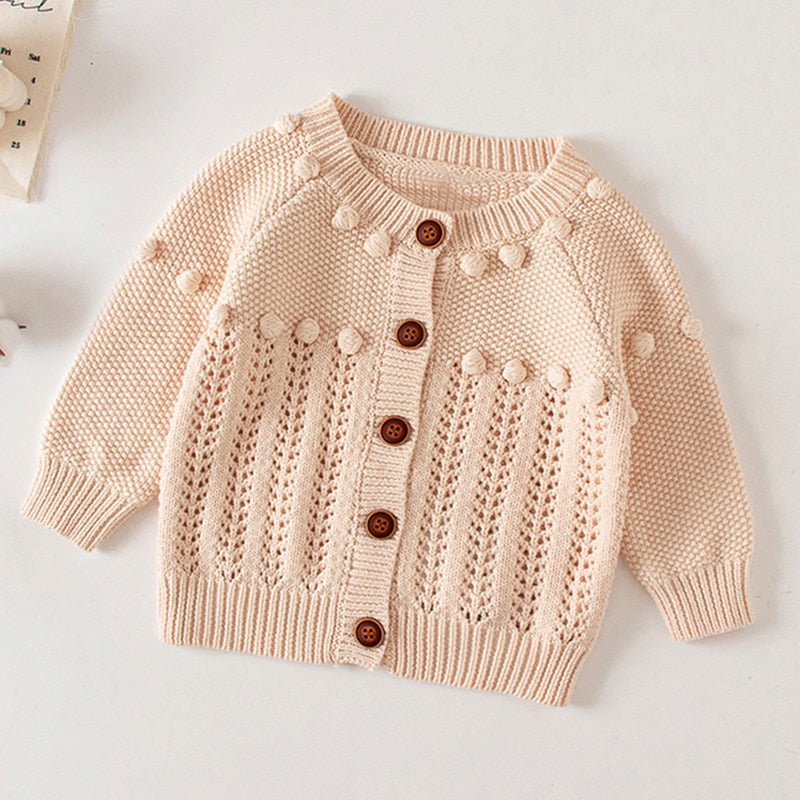 Infant Girls Long Sleeve Embroidery Knitted Cardigan childrensterritory