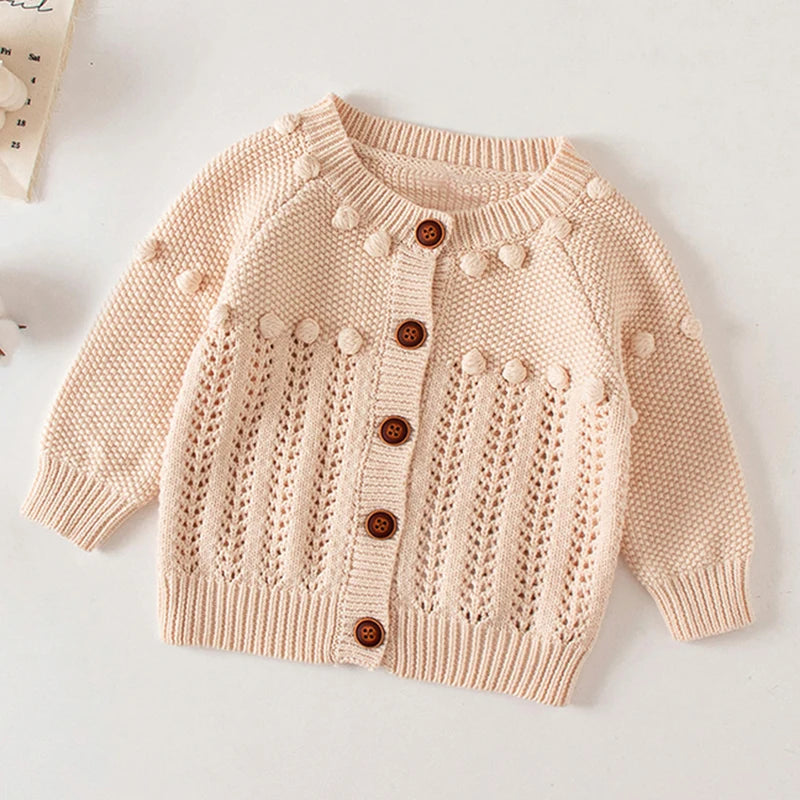 Baby Flowers Embroidered Long Sleeves Knitted Cardigans childrensterritory