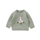 Round Neck Duck Embroidery Design Winter Sweater For Baby childrensterritory