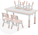 Durable Kids Study Table and Chairs Set with Adjustable Height