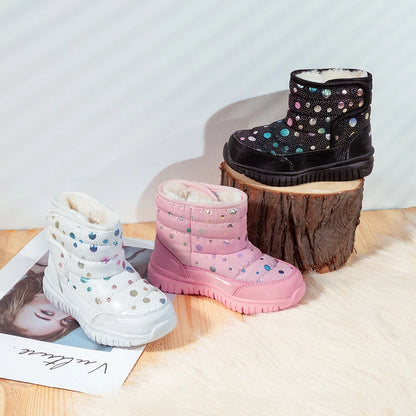 Cute Dots Design Kids Anti-skid Snow Boots childrensterritory
