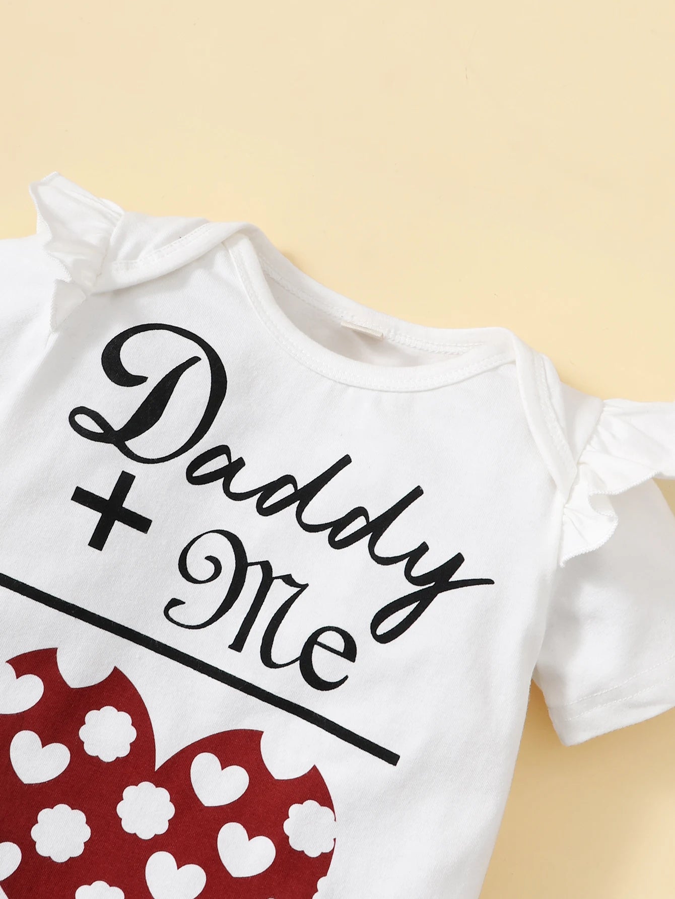 3PCS Baby Girl Love Letter Print Bodysuit + Shorts Set