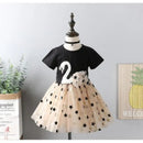 Kids Girls Swan T-Shirt + Sequin Skirts 2Pcs Outfit Set childrensterritory