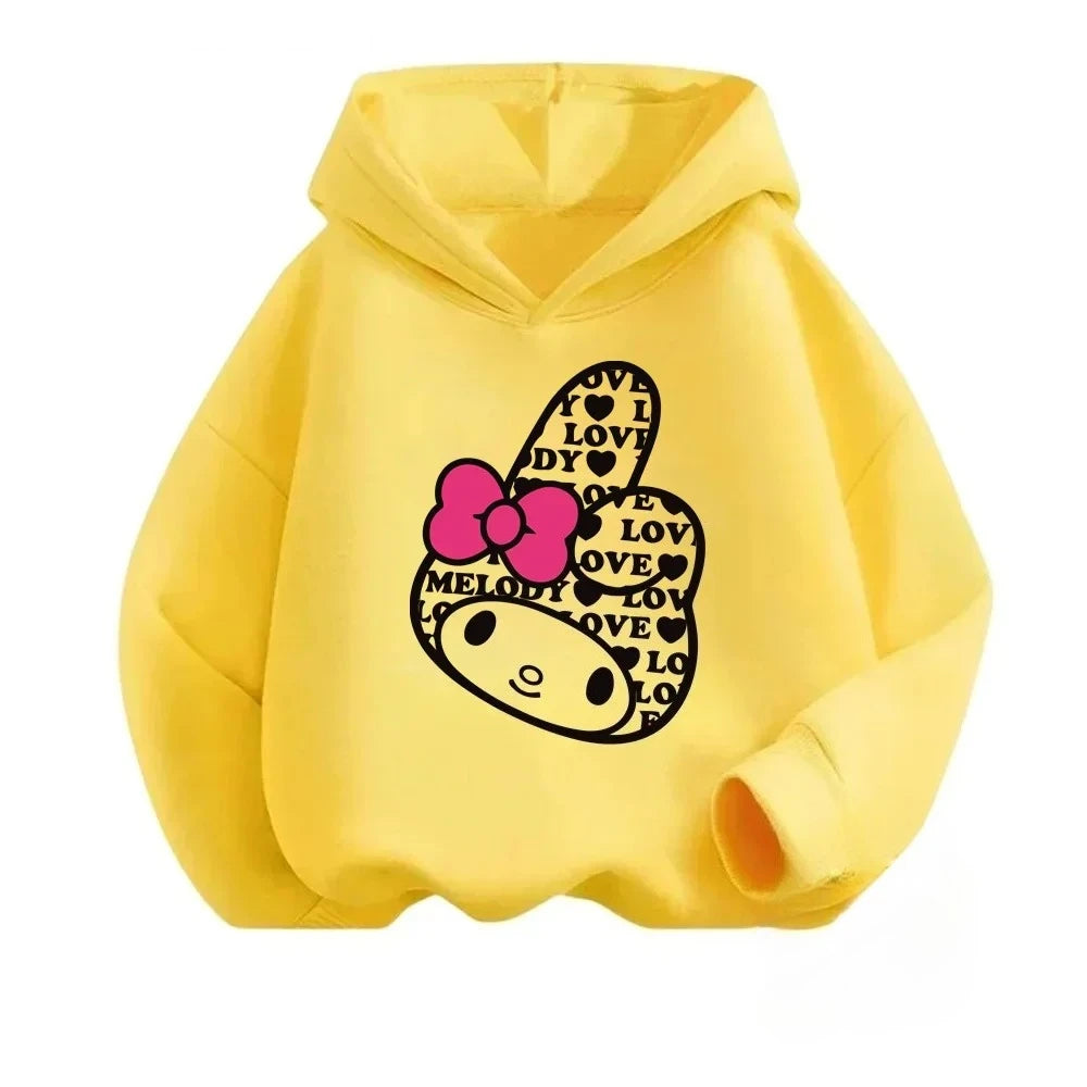 Kids' Long-Sleeved Cartoon Print Warm Hoodie