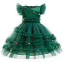 Princess Girls Christmas Tree Mesh Party Dress childrensterritory