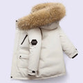 Boys Zipper Hooded Fur Collar Design Warm Jackets childrensterritory