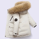 Boys Zipper Hooded Fur Collar Design Warm Jackets childrensterritory