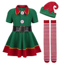 Kids Green Elf Santa Costume for Carnival Party childrensterritory