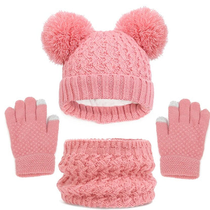Thick Knitting Warm Baby/Kids Hat Gloves Scarf Set childrensterritory