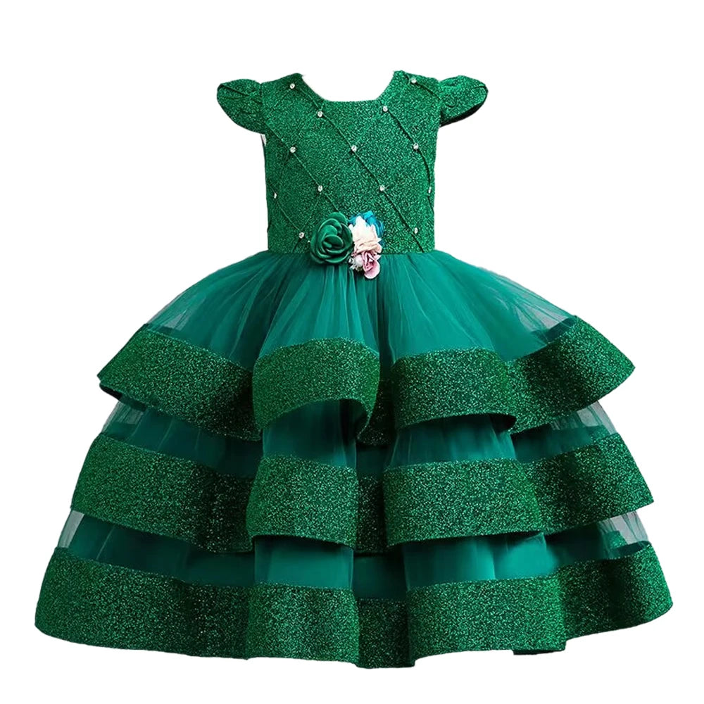 Kids Girls Elegant Tutu Flower Princess Party Dresses childrensterritory