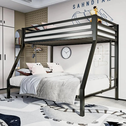 Twin Over Full-Size Beds with Sturdy Guard Rail &amp; Removable Ladder childrensterritory