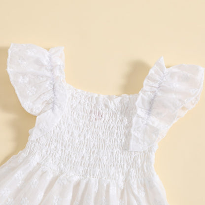 Kids Girls A-line Flower Embroidery Summer Dress childrensterritory