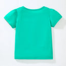 Kids Girls Cartoon Flowers Design Cotton Tops for Summer childrensterritory
