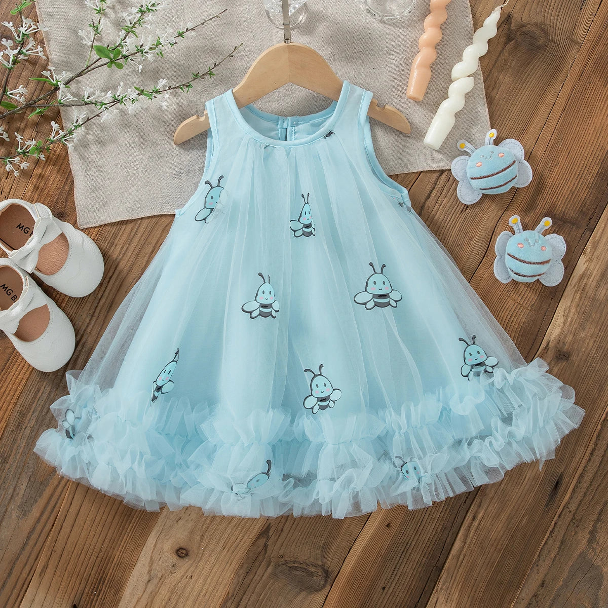 Kids Girls Elegant Embroidery Pattern Summer Party Dress