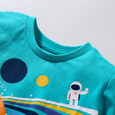Universe Astronaut Planet Print Summer Boys T-Shirt childrensterritory