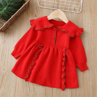Kids Girls Fashionable Print Skirt Princess Sweater Dresses childrensterritory