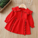 Kids Girls Fashionable Print Skirt Princess Sweater Dresses childrensterritory