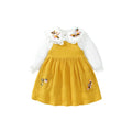 Little Girls Cotton Flowers Shirt + Dress Set for Autumn, Spring childrensterritory