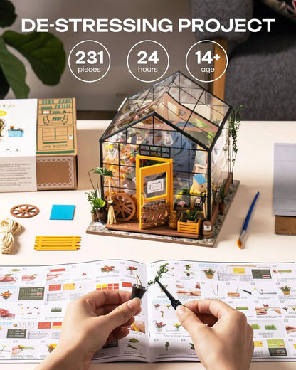 Miniature Wooden DIY House with Furniture Toys