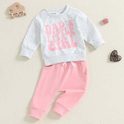 Toddler Girl Letter Print 2-Piece Winter Tracksuit childrensterritory