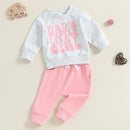 Toddler Girl Letter Print 2-Piece Winter Tracksuit childrensterritory