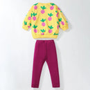 Girls Cartoon Radish Sweatshirt with Legging Clothing Set childrensterritory