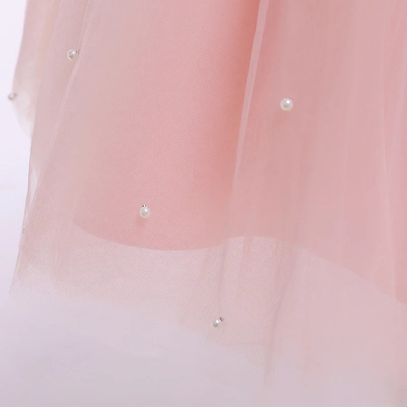 Kids Girls Big Bow Design Tulle Princess Dresses for Summer