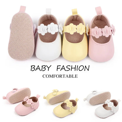 First Walker Flower Design Leather Shoes childrensterritory