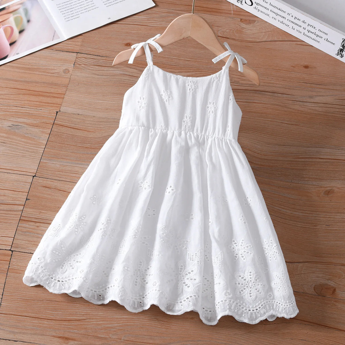 Little Girls Hollow out Lace Princess Tutu Party Dress for Summer