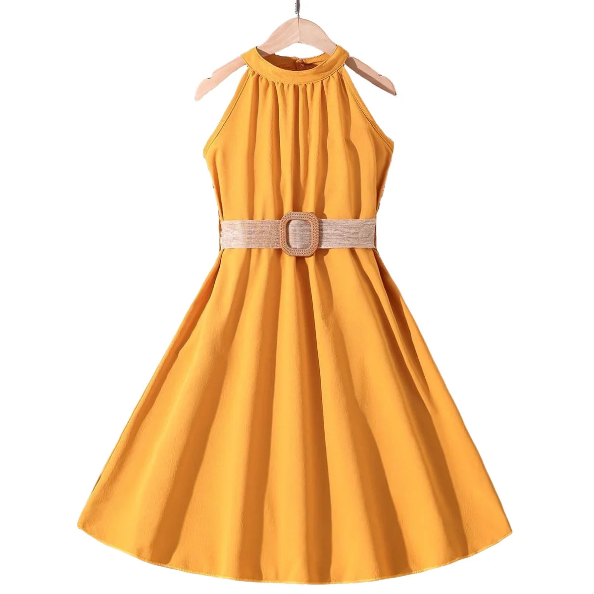 Kids Girls Off Shoulder Formal Summer Party Dresses With Belt
