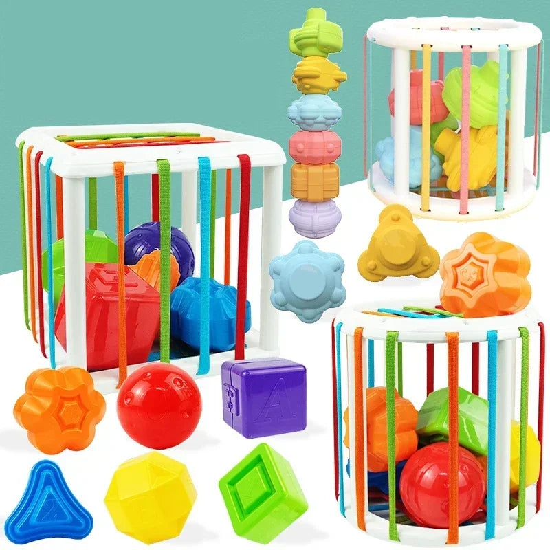 Educational Colorful Shape Blocks Sorting Game Toys for Baby