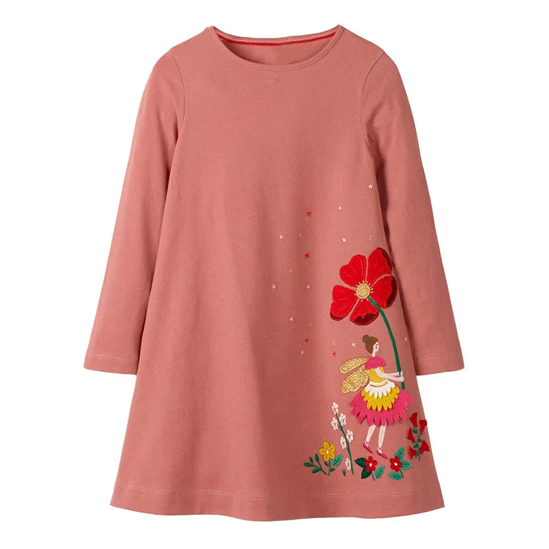 Long-Sleeved Printed Summer Dresses For Girls childrensterritory