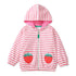 Strawberry Embroidery Little Girls Autumn Hooded Jacket childrensterritory