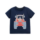 Boys Tractor Cartoon Print Casual Summer T-Shirts childrensterritory