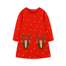 Kids Girls Christmas Deer Design New Year Party Dresses