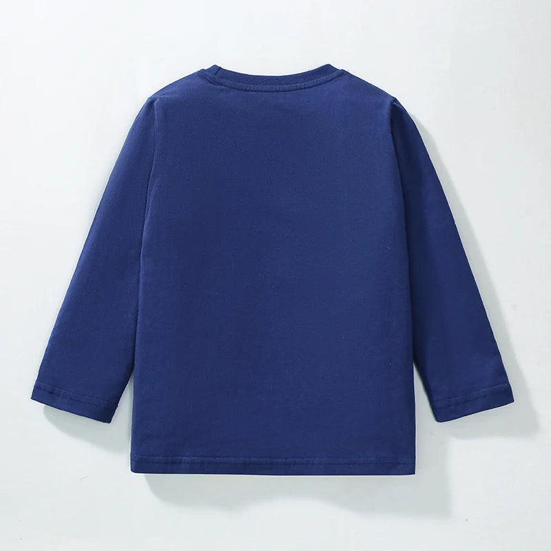 Cartoon Embroidered Kids Long Sleeves Cotton Tops childrensterritory