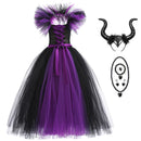 Kids Girls Demon Queen Maleficent Halloween Costume