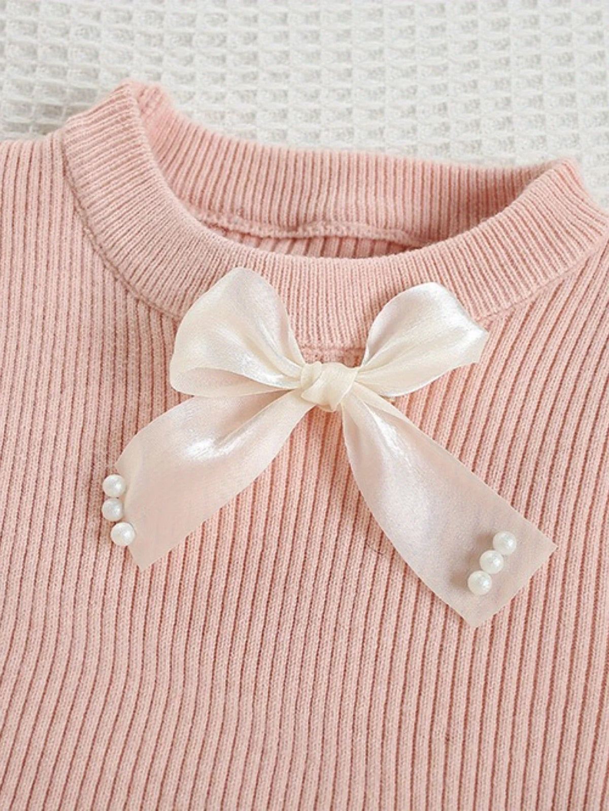 Girls’ Bow Design Winter Soft Dresses childrensterritory