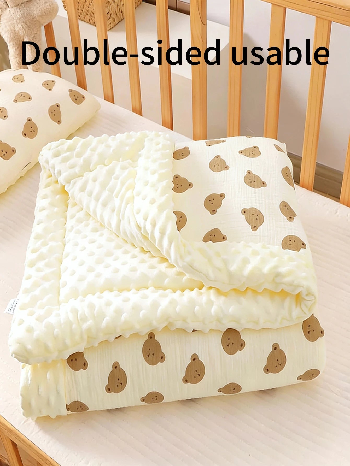 3D Dot Muslin Cotton Thick Baby Blanket/Crib Quilt