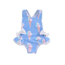 Baby Girl Ice Cream Print Sleeveless Swimsuit