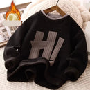 "HI" Letter Printed Kids Boys Warm Fleece Sweatshirts childrensterritory