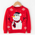 Kids' Long-Sleeved Snowman Design Winter Sweater