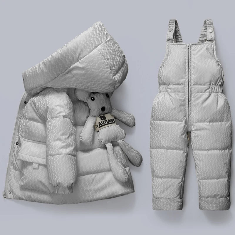 Little Boys Girls Thick Warm Down Jacket Jumpsuit Clothing Set childrensterritory