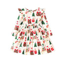 Girls’ Long-Sleeve Christmas Party Dress with Festive Design childrensterritory